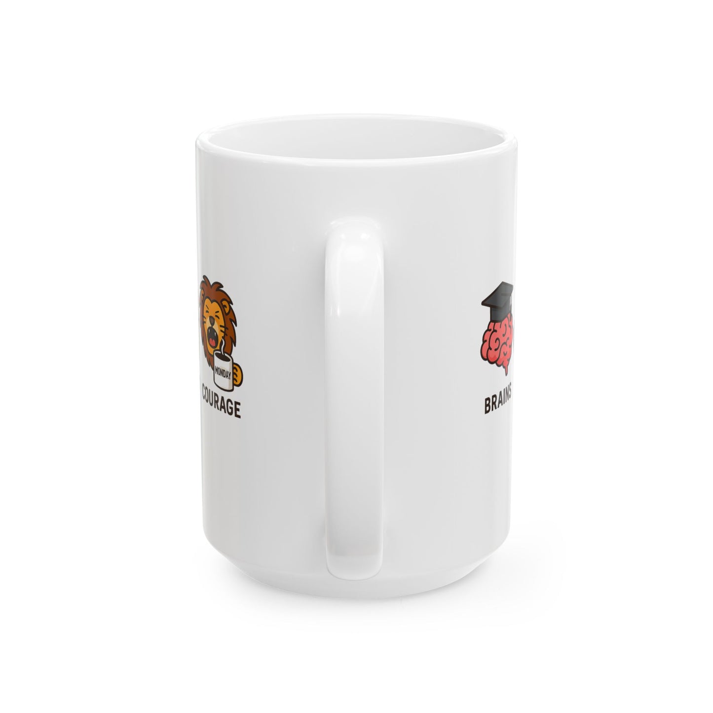Brains Heart Courage – Wizard Oz Collection | Fantasy Coffee Mug 11oz / 15oz
