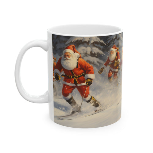 Christmas Santa Skis – Rizzmas Collection | Holiday Coffee Mug 11oz / 15oz