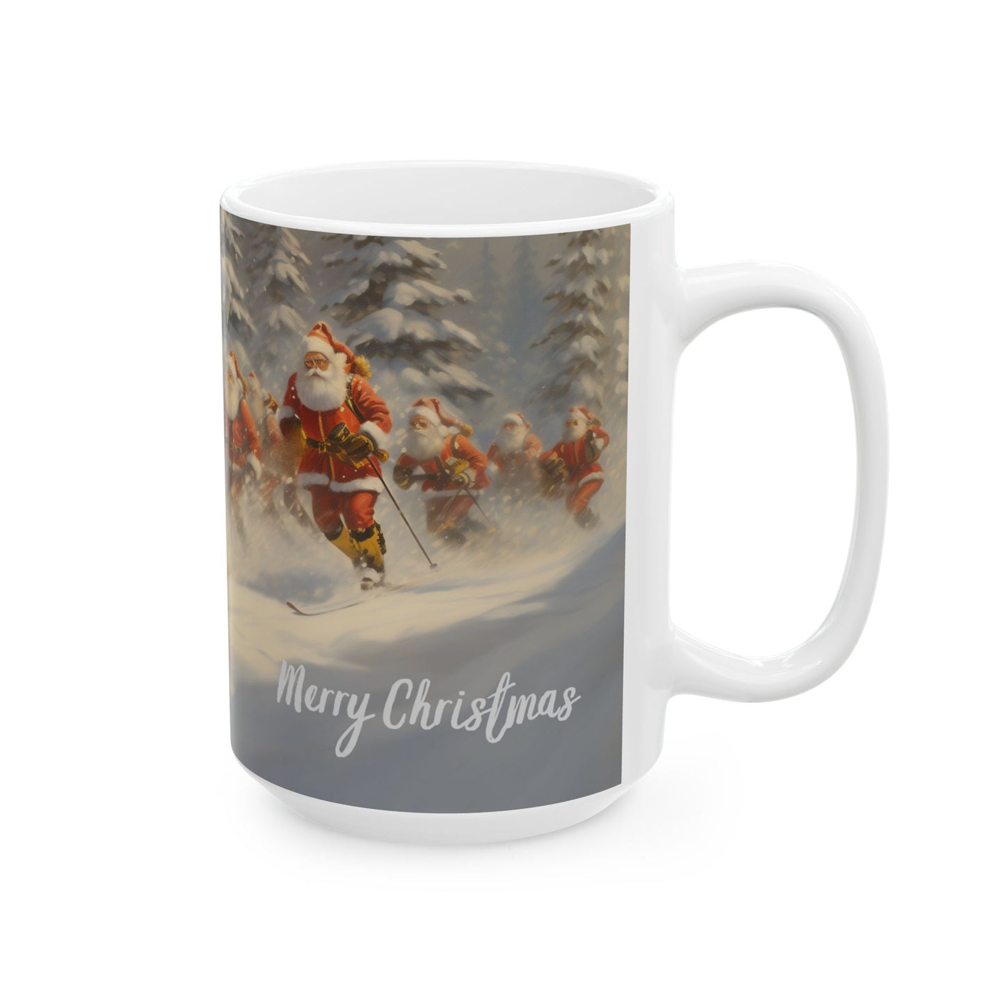 Christmas Santa Skis – Rizzmas Collection | Holiday Coffee Mug 11oz / 15oz