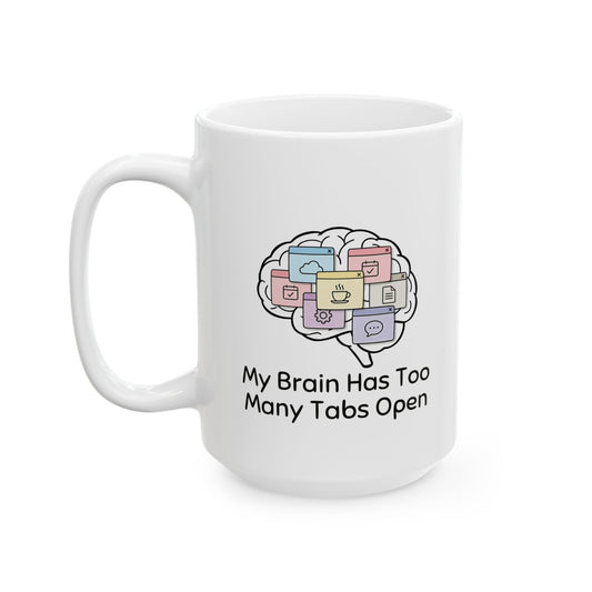 Too Many Tabs Open – Humor Collection | Funny Coffee Mug 11oz / 15oz