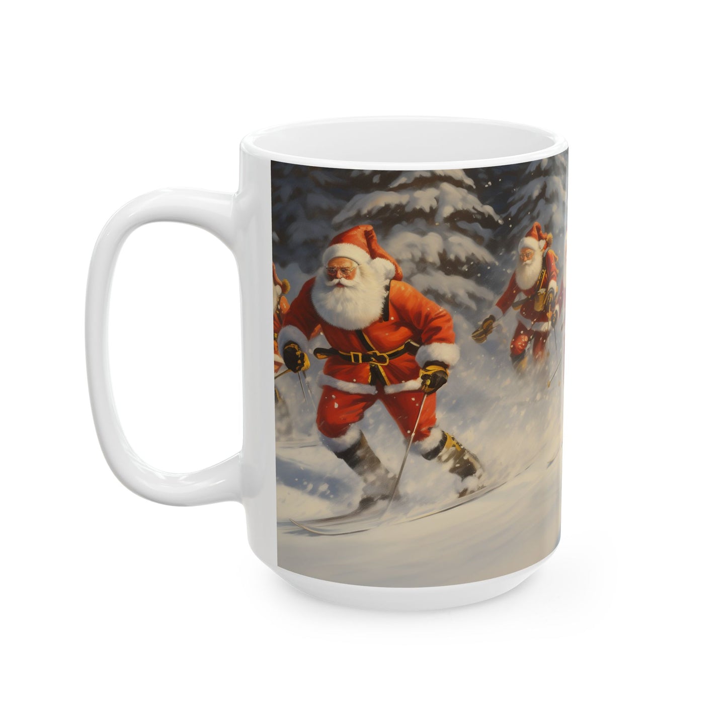Christmas Santa Skis – Rizzmas Collection | Holiday Coffee Mug 11oz / 15oz