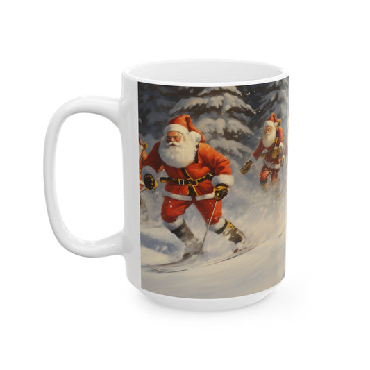 Christmas Santa Skis – Rizzmas Collection | Holiday Coffee Mug 11oz / 15oz