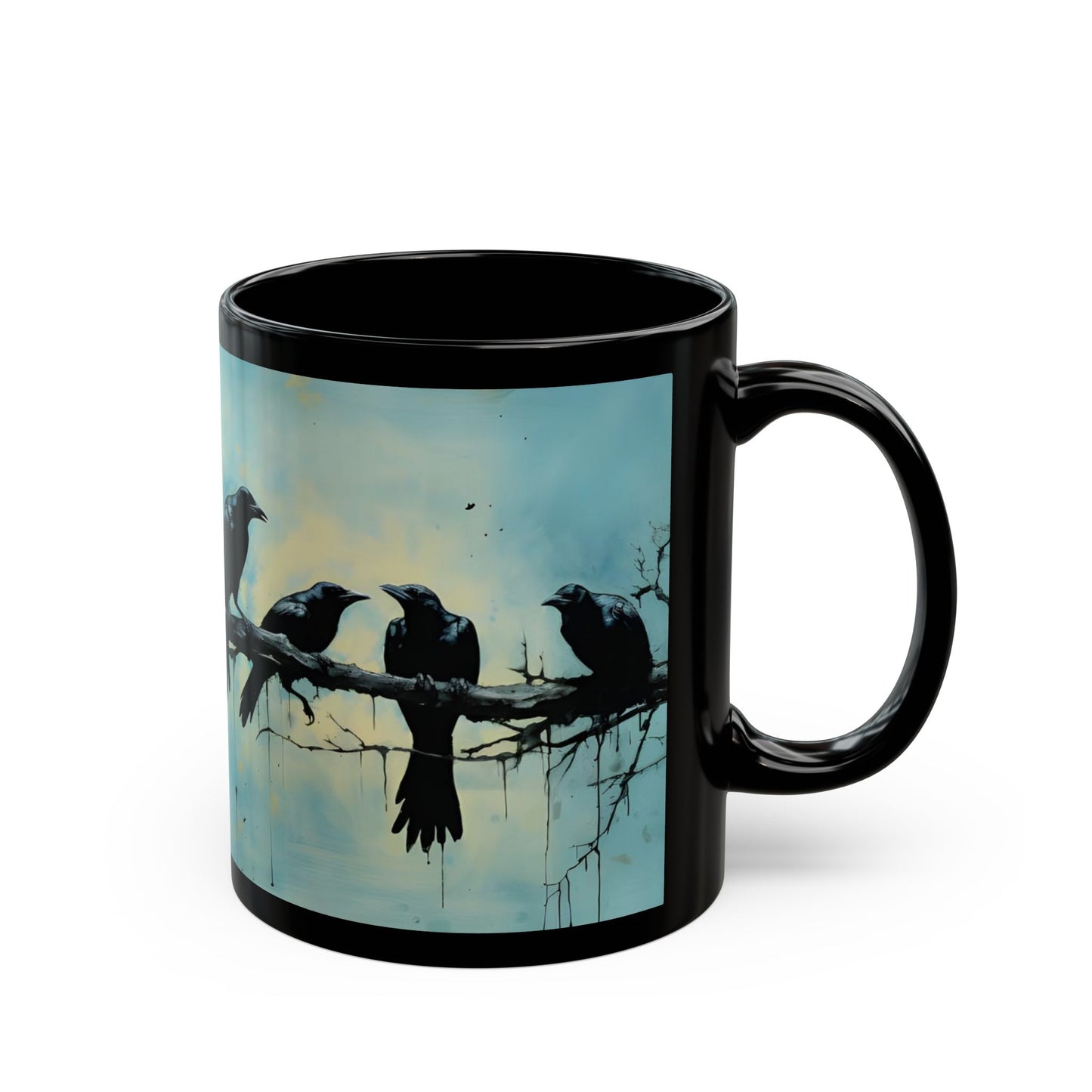 Crow-Inspired Ink Art – Birdzz Collection | Crow Coffee Mug 11oz / 15oz