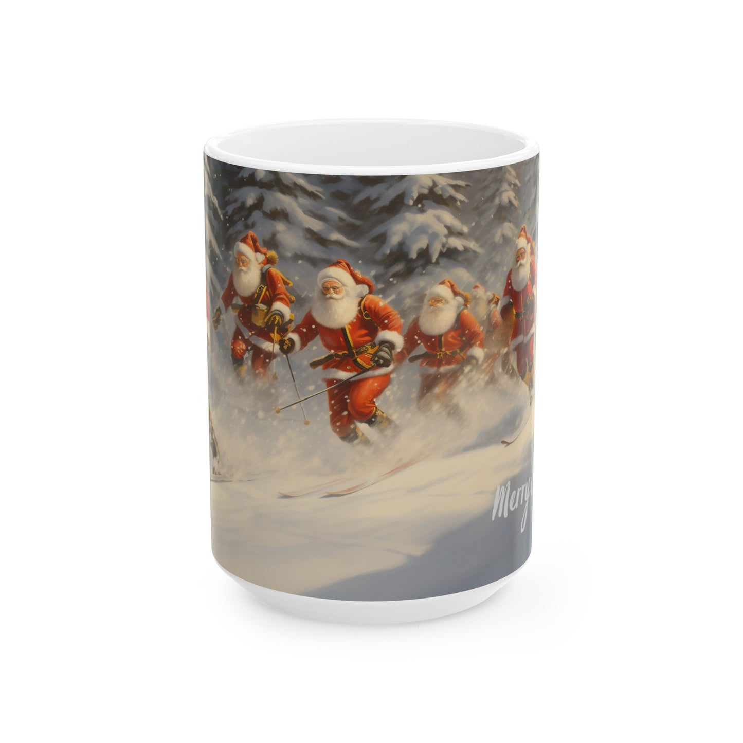 Christmas Santa Skis – Rizzmas Collection | Holiday Coffee Mug 11oz / 15oz