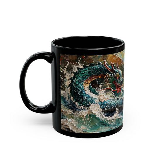 Oceanic Sovereign: Dragon’s Dance – Dragonzz Collection | Fantasy Coffee Mug 11oz / 15oz