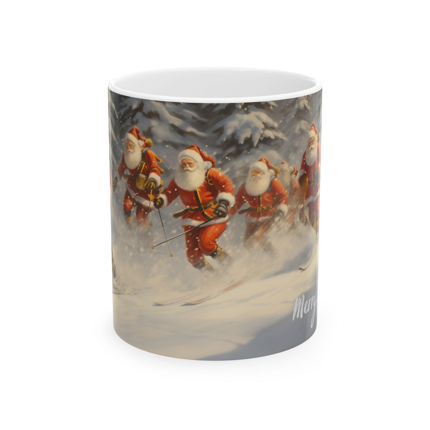 Christmas Santa Skis – Rizzmas Collection | Holiday Coffee Mug 11oz / 15oz