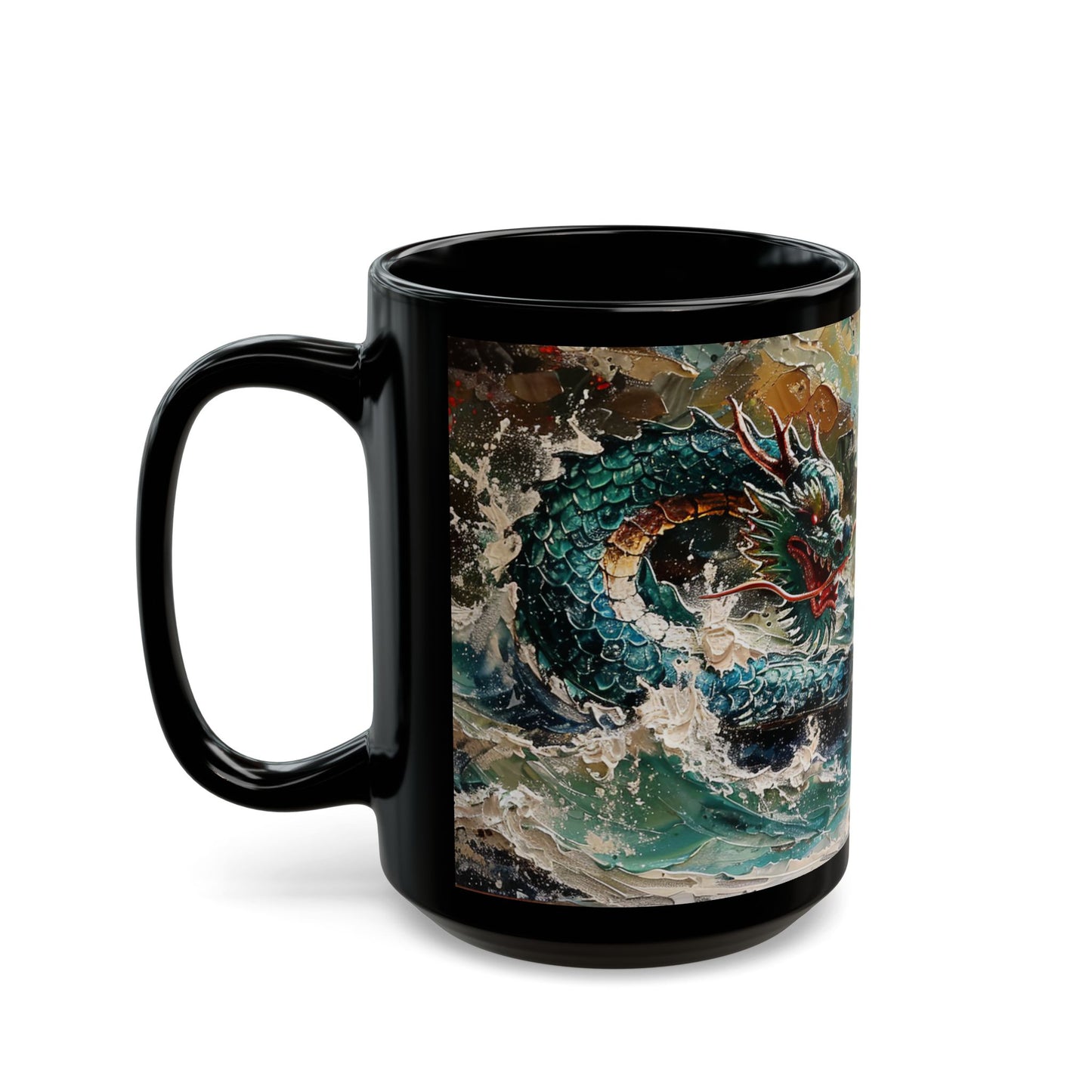 Oceanic Sovereign: Dragon’s Dance – Dragonzz Collection | Fantasy Coffee Mug 11oz / 15oz