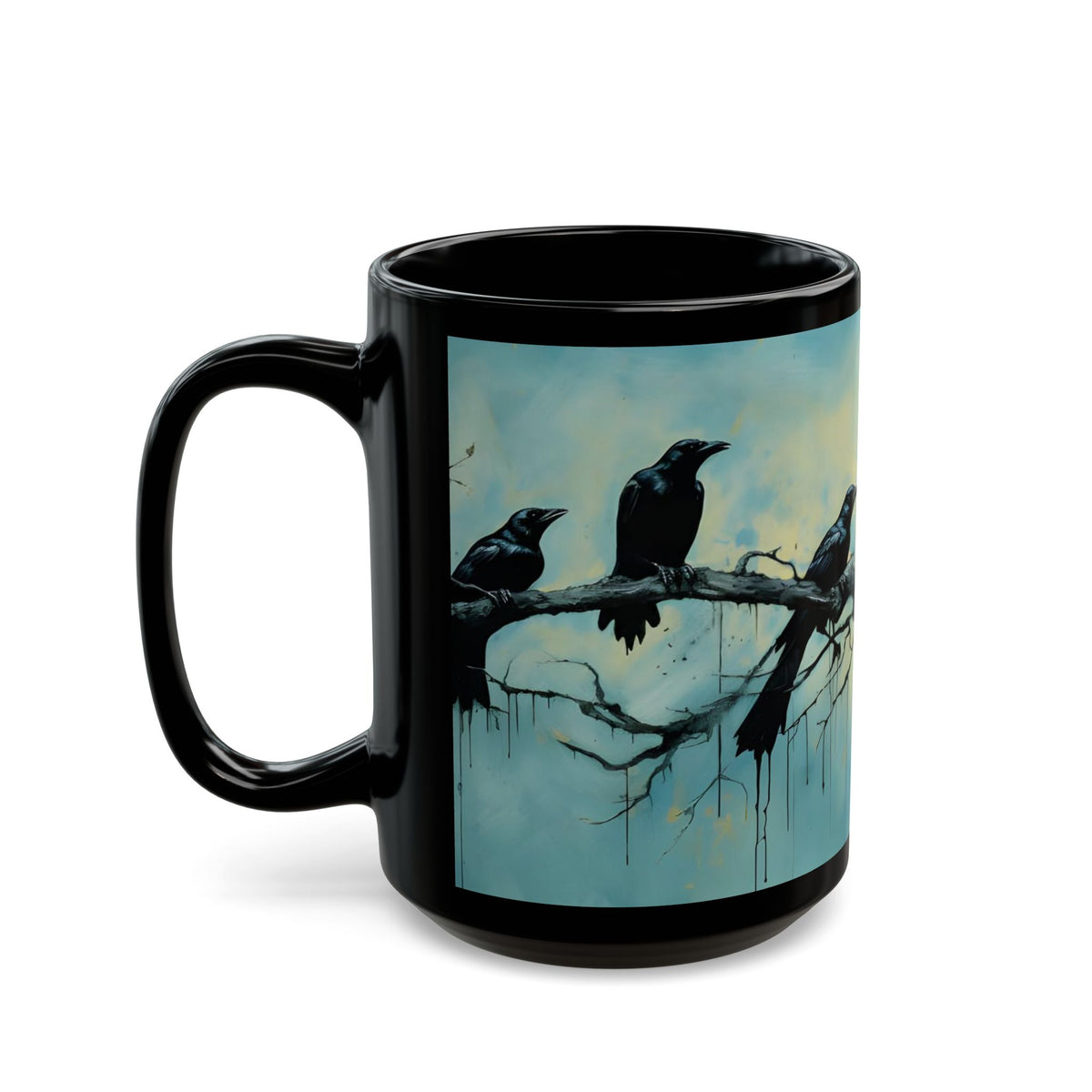 Crow-Inspired Ink Art – Birdzz Collection | Crow Coffee Mug 11oz / 15oz