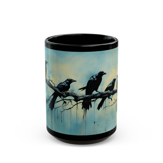 Crow-Inspired Ink Art – Birdzz Collection | Crow Coffee Mug 11oz / 15oz