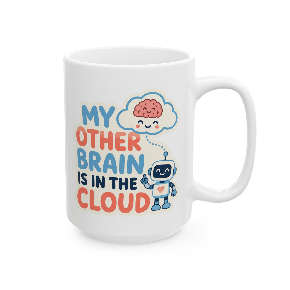 My Other Brain Is In The Cloud – AI Humor Collection | Funny Coffee Mug 11oz / 15oz