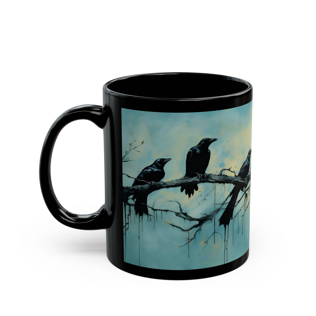Crow-Inspired Ink Art – Birdzz Collection | Crow Coffee Mug 11oz / 15oz