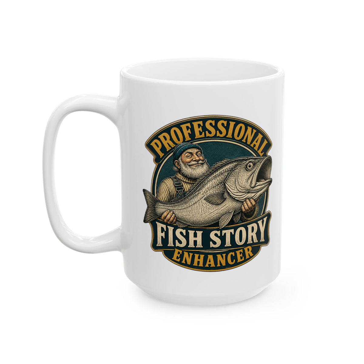 Professional Fish Story Enhancer – Fishing Humor Collection | Funny Coffee Mug 11oz / 15oz