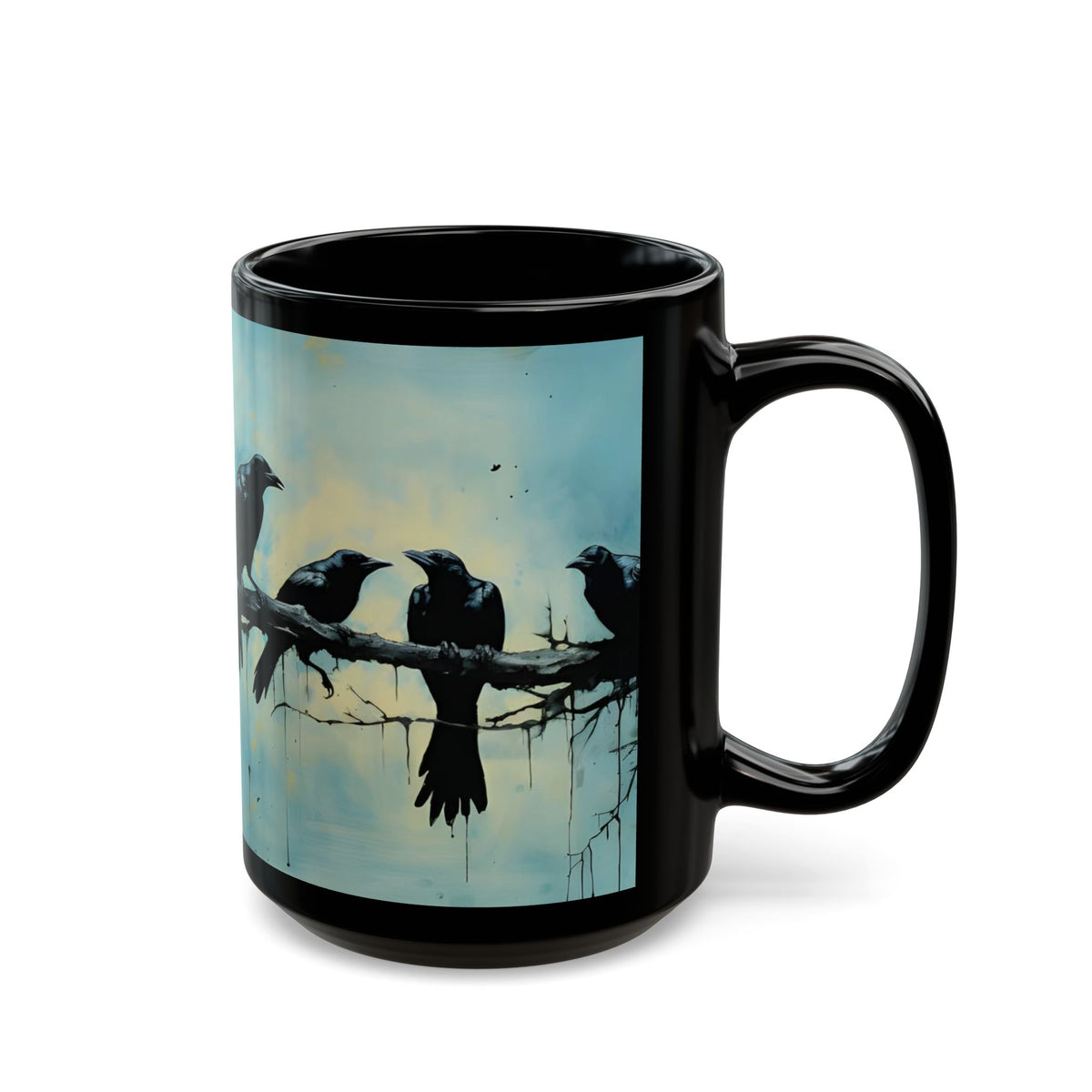 Crow-Inspired Ink Art – Birdzz Collection | Crow Coffee Mug 11oz / 15oz
