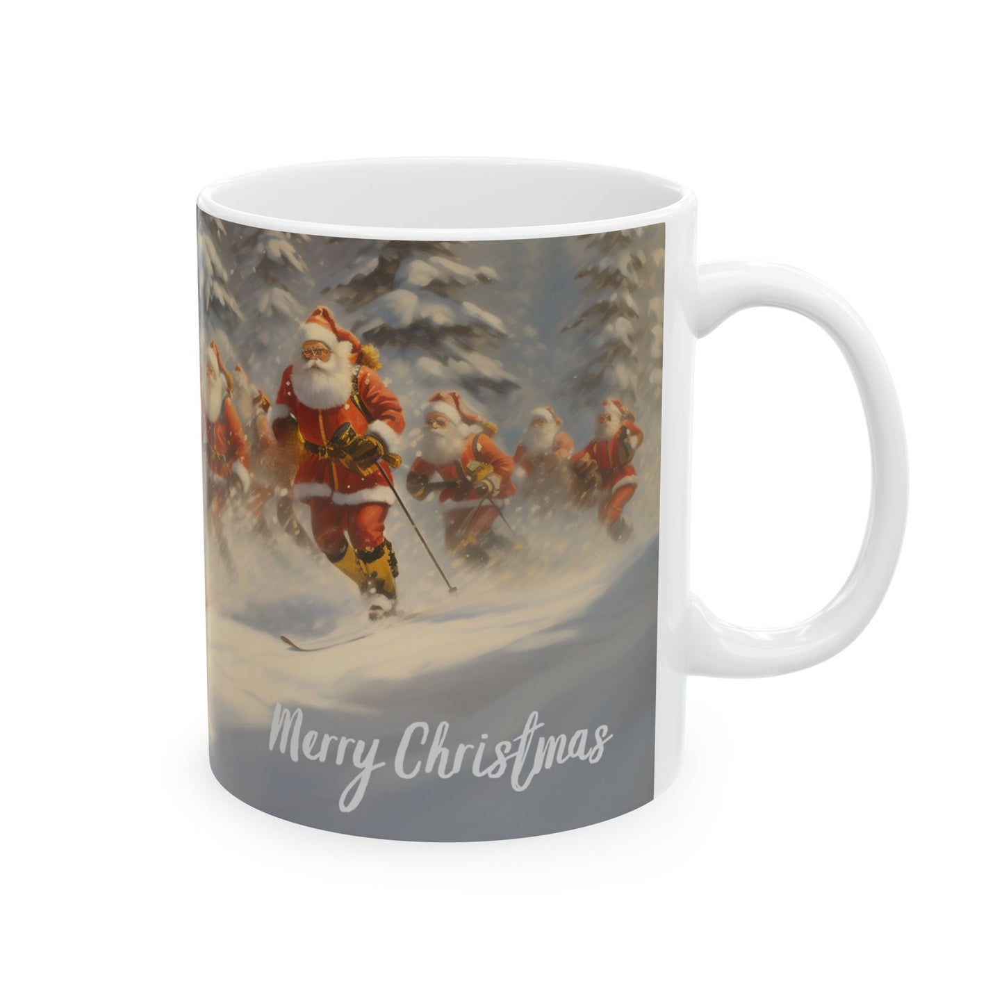 Christmas Santa Skis – Rizzmas Collection | Holiday Coffee Mug 11oz / 15oz