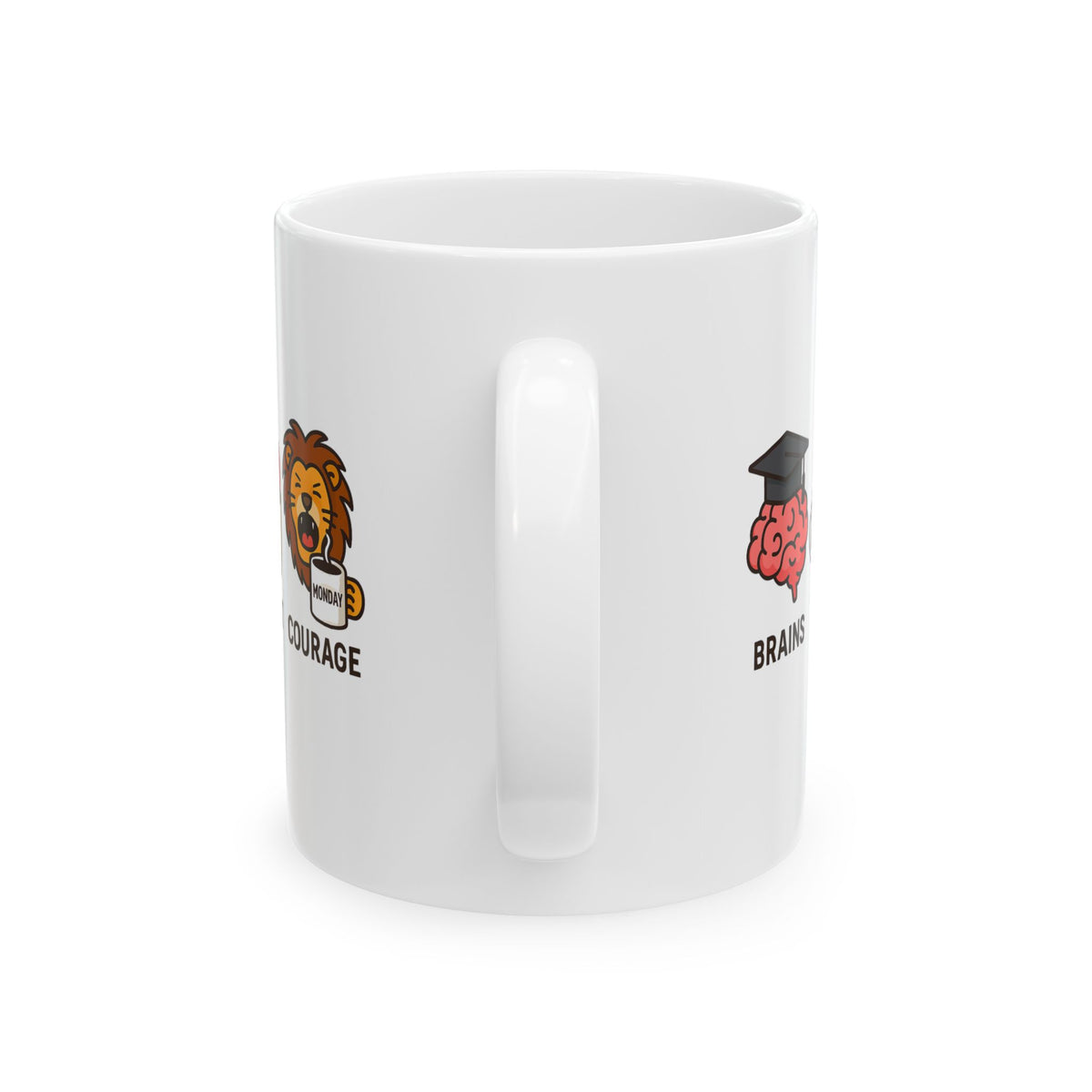 Brains Heart Courage – Wizard Oz Collection | Fantasy Coffee Mug 11oz / 15oz
